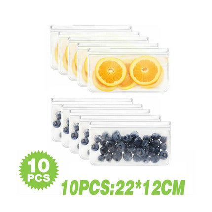 10-40PCS PEVA Food Storage Bags Reusable Zip Lock Pouch Fresh Sealer