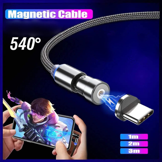 540-degree Rotatable Charging Cable with Detachable Connector for Type-C