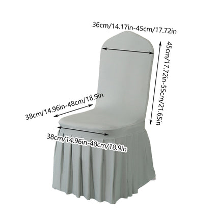 Chair Skirt Cover 2pcs Pleated Cover Hotel Banquet Chair Stool Seat Protector
