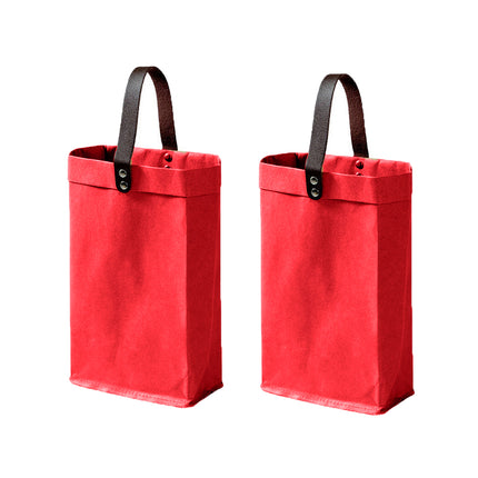 2PCS Kraft Paper Tote Bags with Handles Reusable for Grocery Store Shop Use
