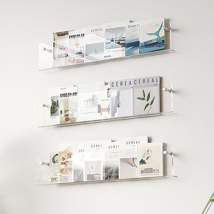 Wall-Mount Acrylic Storage Rack 2 Styles Storage Shelf Modern for Home Bathroom
