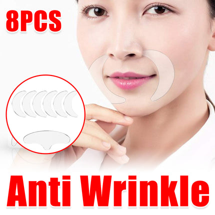 7Pcs Reusable Anti Wrinkle Forehead Face Pad Silicone Removal Patch Skin Care Au