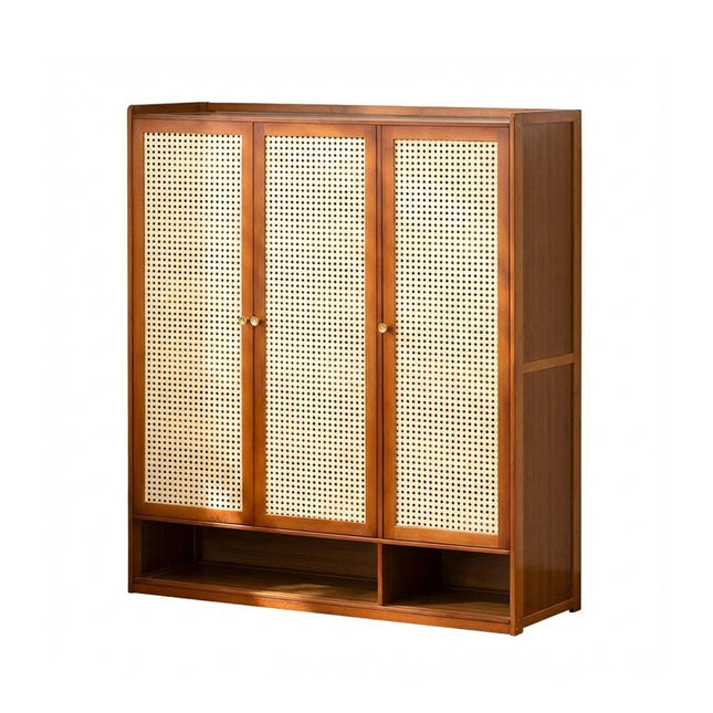 Home Entryway Bamboo Shoe Cabinet With Door Breathable Dustproof Space Saving