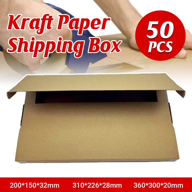 50PCS Kraft Paper Shipping Boxes for Ecommerce Shipping Packing Drop-Resistant