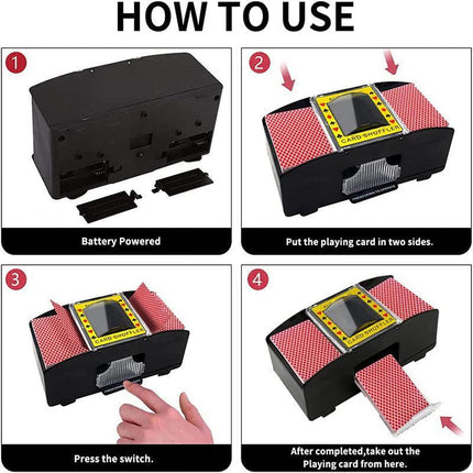 2 Deck Automatic Card Shuffler Poker Cards Shuffling Machine Casino Playing Game - Aimall