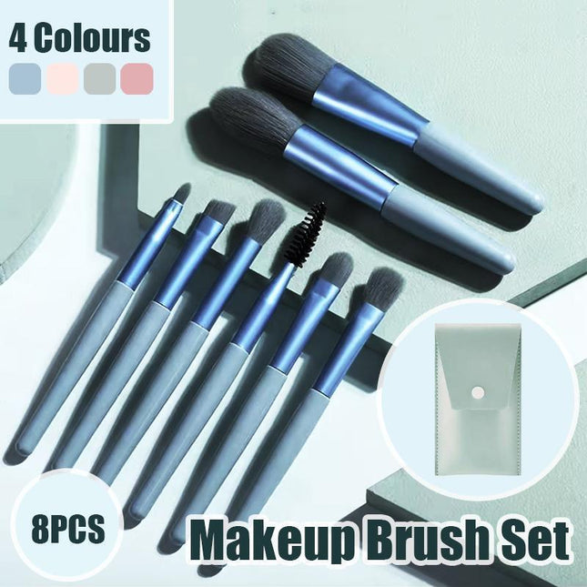 8PCS Eyeshadow Makeup Brush Set Travel Cosmetic Brushes Kit Brushes Kit with Bag - Aimall