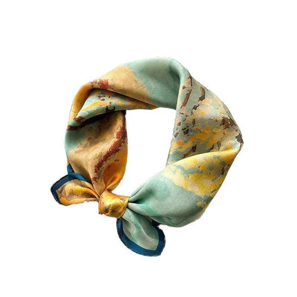 Square Silk Feel Satin Scarf Small Vintage Head Neck Hair Tie Band Women Elegant - Aimall