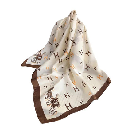 Square Silk Feel Satin Scarf Small Vintage Head Neck Hair Tie Band Women Elegant - Aimall