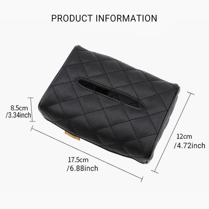 Pu Check Tissue Box Cover Home Table Car Storage Organiser Napkin Case Holder - Aimall