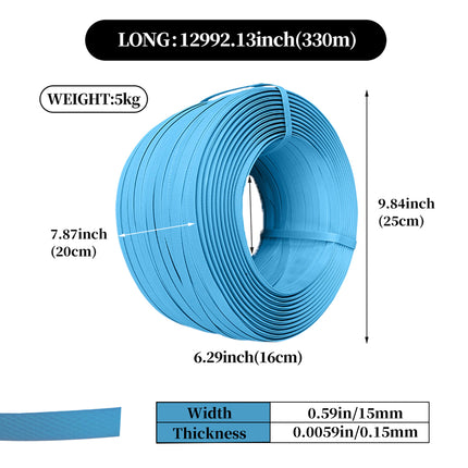 Packing Strap Roll 15MM Heavy Duty Binding Band Plastic Strapping for Packaging