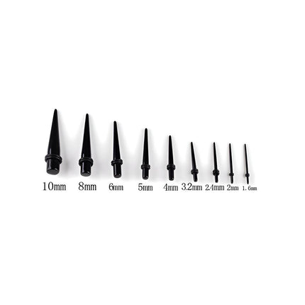 36PCS Ear Stretching Kit Black Acrylic Ear Tapers and Plugs Expander Set