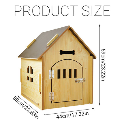 Wooden Pet House Detachable Dog Bed Cat House For Indoor Outdoor Use Comfortable