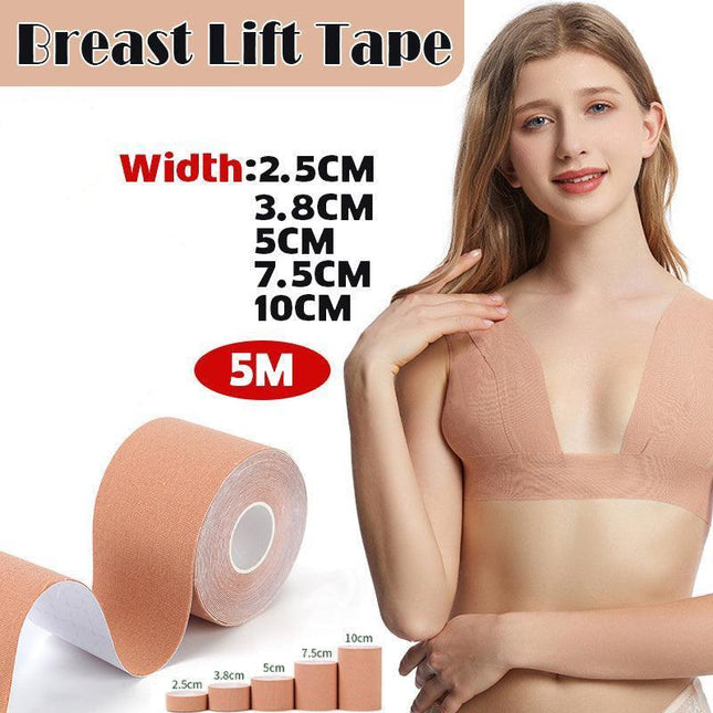 Skin Colour 5M Women Boob Tape Invisible Bra Nipple Cover Adhesive Breast Lift Tape - Aimall