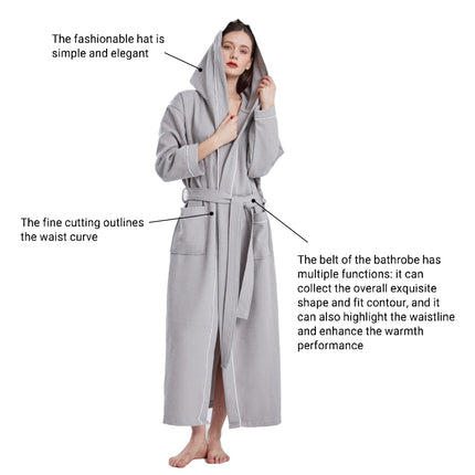 Quick Dry Absorbent Hooded Bathrobe Sleep Robe Comfort for Home Hotel Daily Use