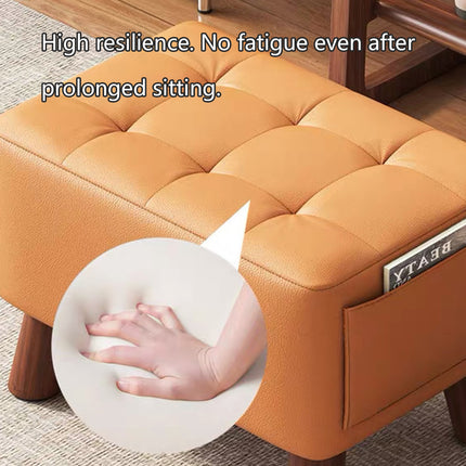 Sofa Stool Shoe Changing Bench 28 x 28 x 40cm with Side Pocket for Living Room