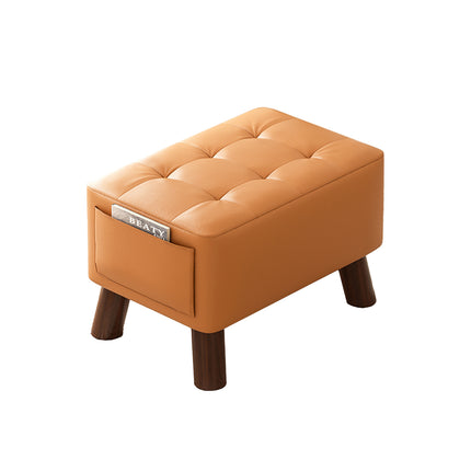 Sofa Stool Shoe Changing Bench 28 x 28 x 40cm with Side Pocket for Living Room