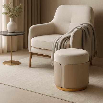 Small Round Stool Living Room Fashionable Sofa Stool Modern Compact Footrest