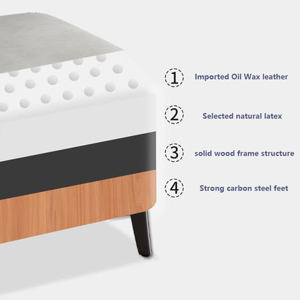 Household Light Luxury Door Shoe Bench Sofa Bench Solid Wood Leather Stool