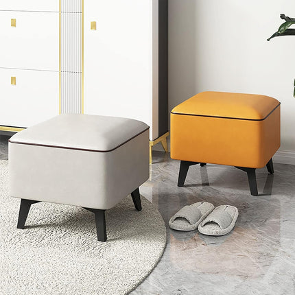 Household Light Luxury Door Shoe Bench Sofa Bench Solid Wood Leather Stool