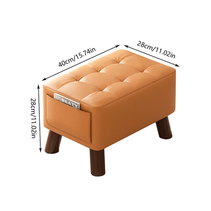 Sofa Stool Shoe Changing Bench 28 x 28 x 40cm with Side Pocket for Living Room