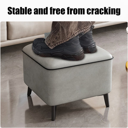 Household Light Luxury Door Shoe Bench Sofa Bench Solid Wood Leather Stool