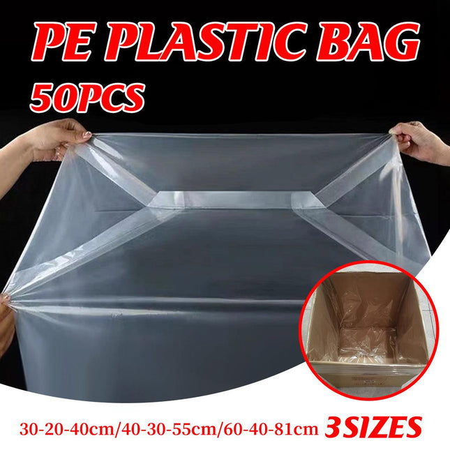 50pcs Large Transparent Plastic Square Dust Bag Carton Inner Liner Storage Bags