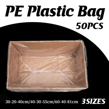 50pcs Large Transparent Plastic Square Dust Bag Carton Inner Liner Storage Bags