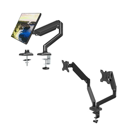 Monitor Free Hover Telescopic Arm Mount Black Ergonomic Adjustable