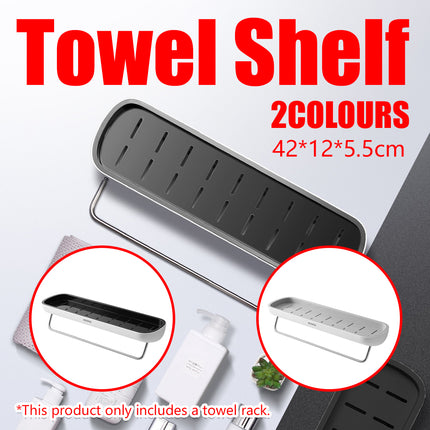 Kitchen Bathroom Wall-Mounted Storage Rack Rustproof Aluminum Easy Install