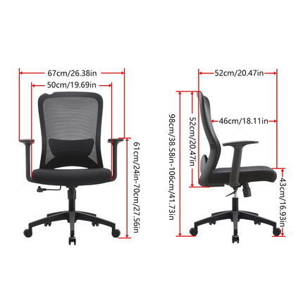 Ergonomic Mesh Adjustable Swivel Computer Desk Task Office Chair in Black