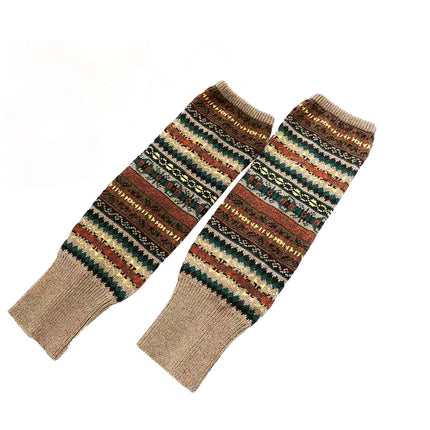 Women Ladies Winter Warm Knit Wool Leg Warmer Woolen Knee Knit Socks Leggings
