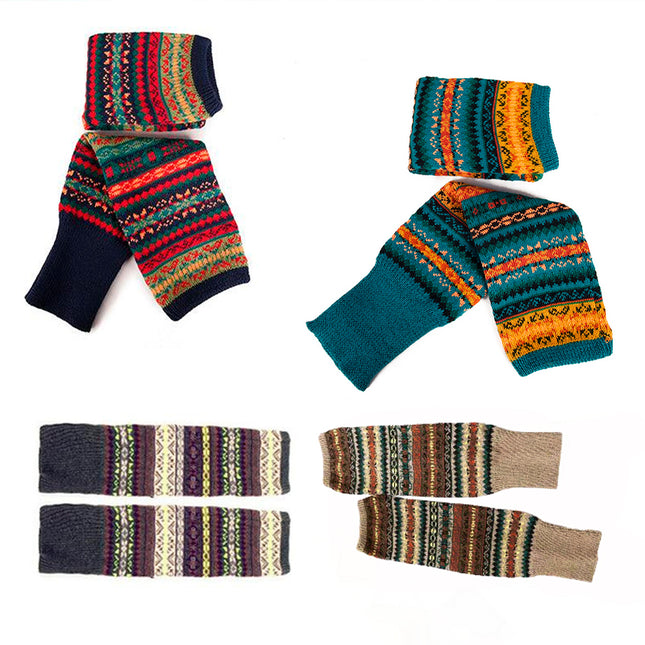 Women Ladies Winter Warm Knit Wool Leg Warmer Woolen Knee Knit Socks Leggings