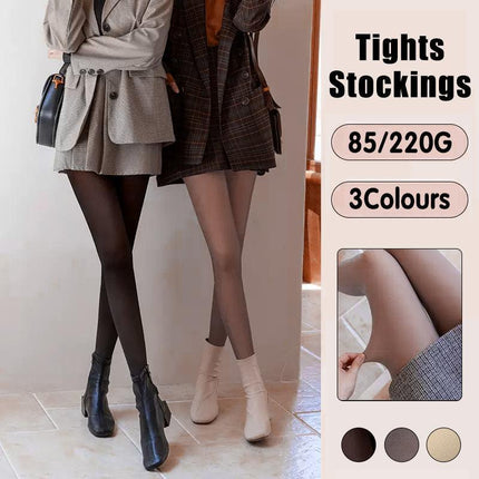 Womens Thermal Lined Translucent Pantyhose Winter Warm Fleece Tights Stockings - Aimall