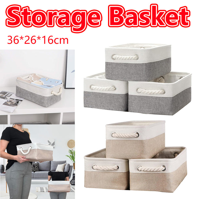 Foldable Handheld Storage Basket for Kitchen Bathroom Bedroom Closet Clothes