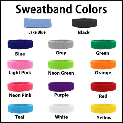 Wristbands Headband Sweatbands Sweat Band For Sport Tennis Badminton Yoga Cotton