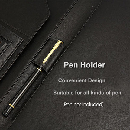 A4 Multifunctional Business File Folder Leather for Document Paper Storage Use