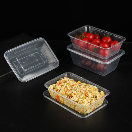 50PCS Food-Grade Disposable Square Takeout Container 750/1000ml