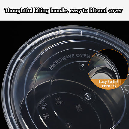 50PCS Food-Grade Disposable Round Takeout Container 450/800ml