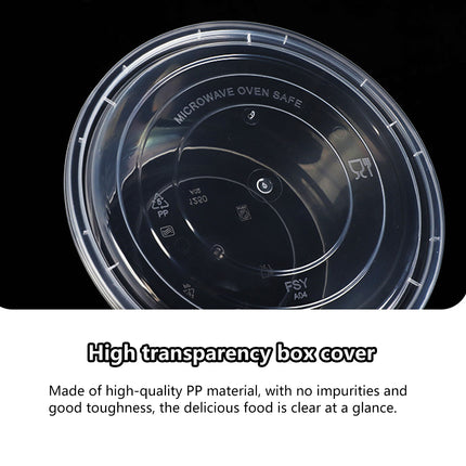 50PCS Food-Grade Disposable Round Takeout Container 450/800ml