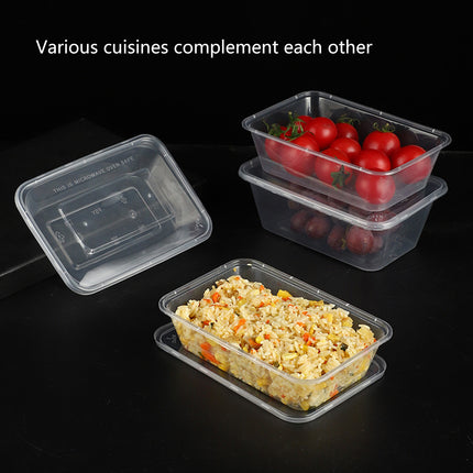 50PCS Food-Grade Disposable Square Takeout Container 750/1000ml