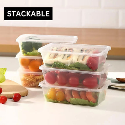 50PCS Food-Grade Disposable Square Takeout Container 750/1000ml