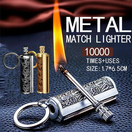 Fire Starter Lighter Waterproof Flint Match Metal Keychain Camping Survival Bda