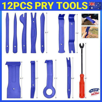 12Pcs Car Trim Removal Tool Auto Hand Tools Pry Bar Dash Panel Door Interior Kit - Aimall