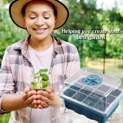 10 Plant Seeds Grow Box Propagation Nursery Garden Seedling Starter Tray 12 Hole