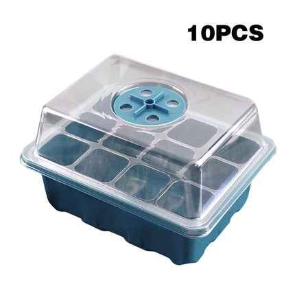 10 Plant Seeds Grow Box Propagation Nursery Garden Seedling Starter Tray 12 Hole