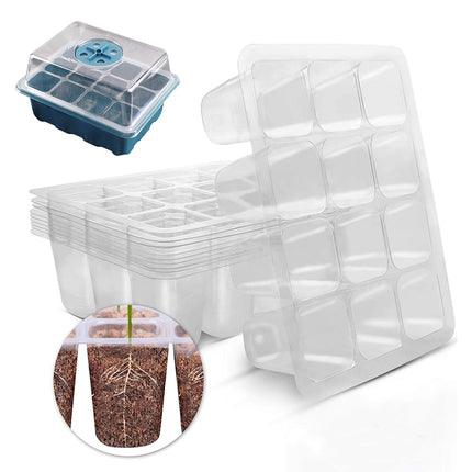 10 Plant Seeds Grow Box Propagation Nursery Garden Seedling Starter Tray 12 Hole