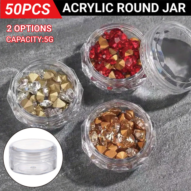 Cosmetic Cream Jar Bottle 50PCS 5g Transparent Round Refillable Sample Container