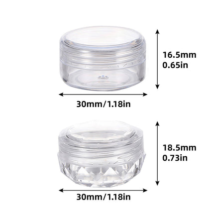 Cosmetic Cream Jar Bottle 50PCS 5g Transparent Round Refillable Sample Container