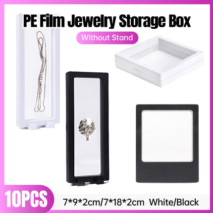 10pcs Transparent PE Film Display Box Jewelry Packaging Storage Box Container