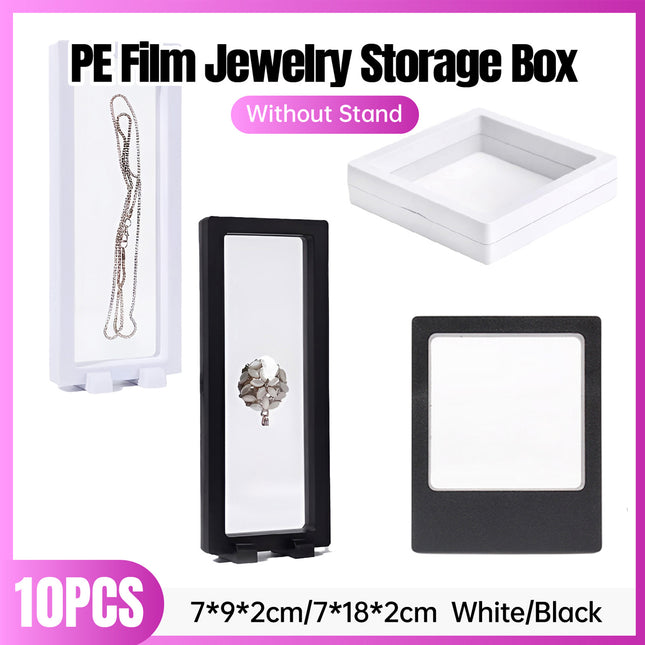 10pcs Transparent PE Film Display Box Jewelry Packaging Storage Box Container
